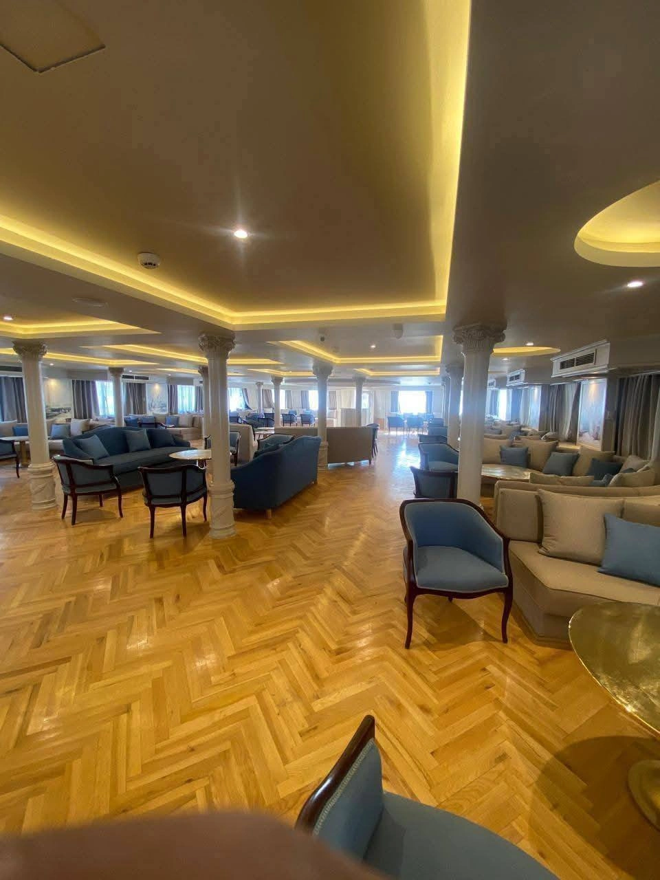Lounge aboard the Queen Of Sheba Nile cruise